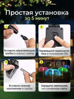 Уличный светильник светодиодный садовый Медуза, 4 шт