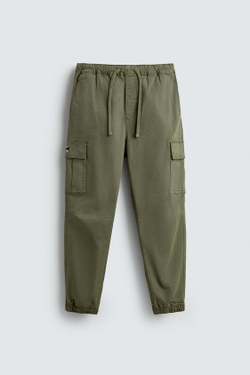 ZARA БРЮКИ КАРГО SLIM FIT, ХАКИ