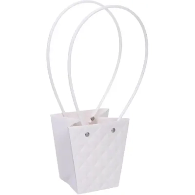 Пакет для цветов и подарков «Ромб» 12,5*12,5*8 см, белый
