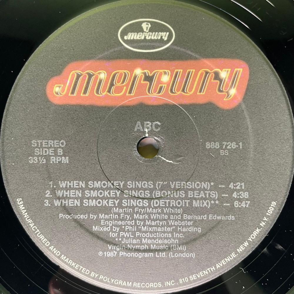 ABC ‎– When Smokey Sings (США 1987г.) EP