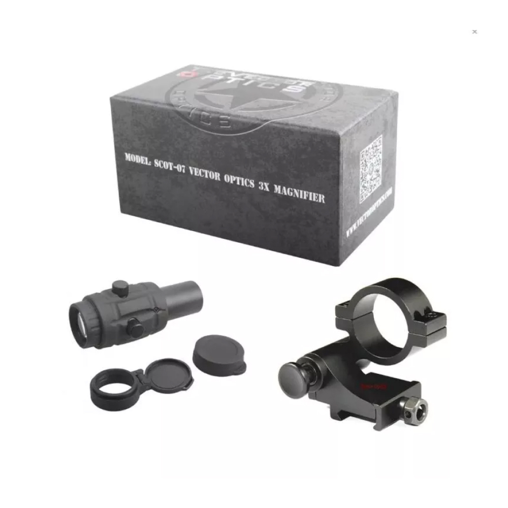 Увеличитель (магнифер) Vector Optics Maverick 3х26, H=36 мм, c откидным кронштейном Flip Side Mount