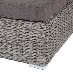 "Лунго" плетеная оттоманка с подушкой (гиацинт), цвет серый