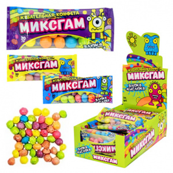 Жев.конфеты МИКСГАМ ЗЛЮКА-КИСЛЮКА 20г*24шт (12бл)