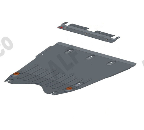 Защита картера и КПП (сталь 2 мм) для Fiat Doblo (263) 2014-2022 (V - 1.4; 1.6d) Alfeco.ALF0609st