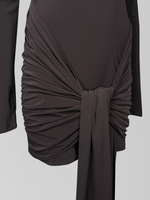 Платье Fashion укороченное однотонное с асимметричными завязками