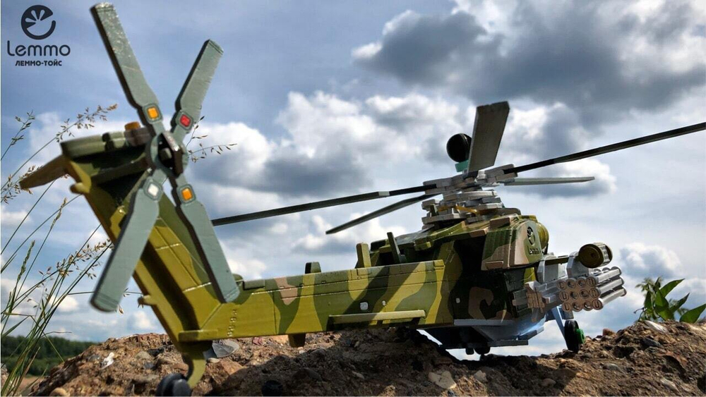 Вертолёт "Ночной Охотник" от Lemmo - Деревянный конструктор, 3D пазл, сборная модель
