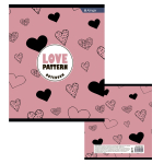 Тетрадь 36 л., А5, клетка, Alingar " Орнамент", скрепка, второй блок, мелованный картон (стандарт), 4 дизайна в пленке т/у