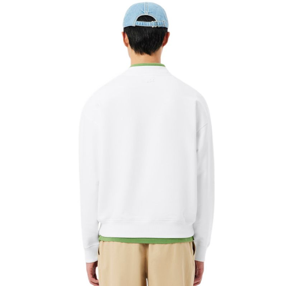 Мужская теннисная кофта Lacoste Embroidered Fleece - white