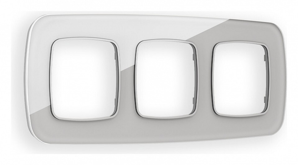Рамка на 3 поста Ambrella Volt Radian Стекло органическое OF320403
