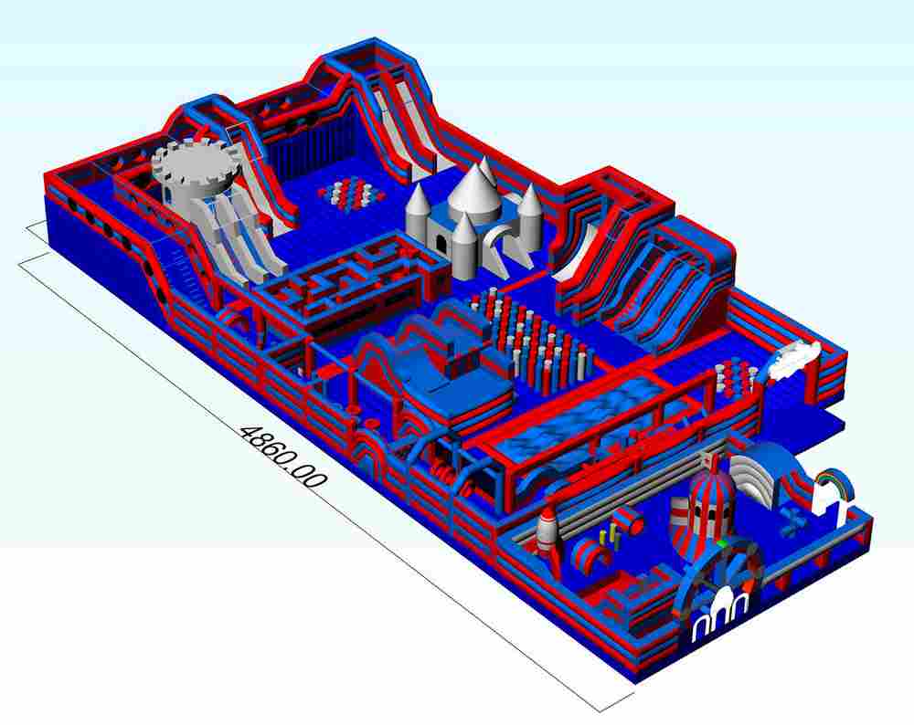 Коммерческий надувной парк «Космоленд», 48,6*23,7*7,5 м