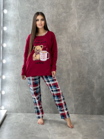 [m]Пижама женская штаны+футб д/р (фланель) П0008-7 норма