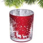 Подсвечник «Зимнее сияние» 7*7,8 см, Красный