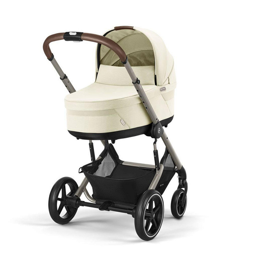 Коляска Cybex Balios S Lux TPE 2025 Aton B2 i-Size Volcano Black 3 в 1 Seashell Beige