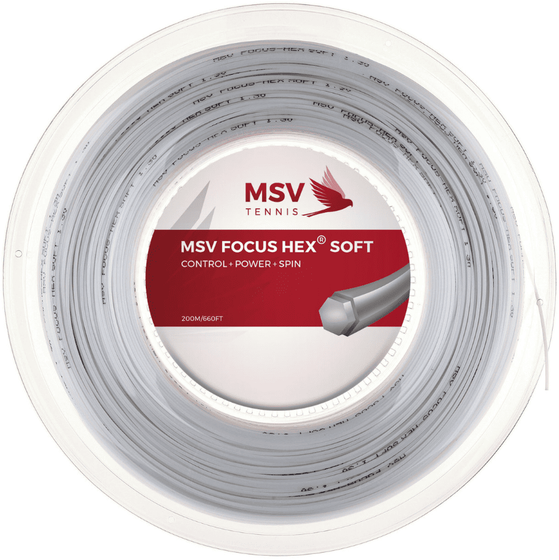 Теннисная струна MSV Focus Hex Soft WH - 1.25 Reel (200м), арт. 7028