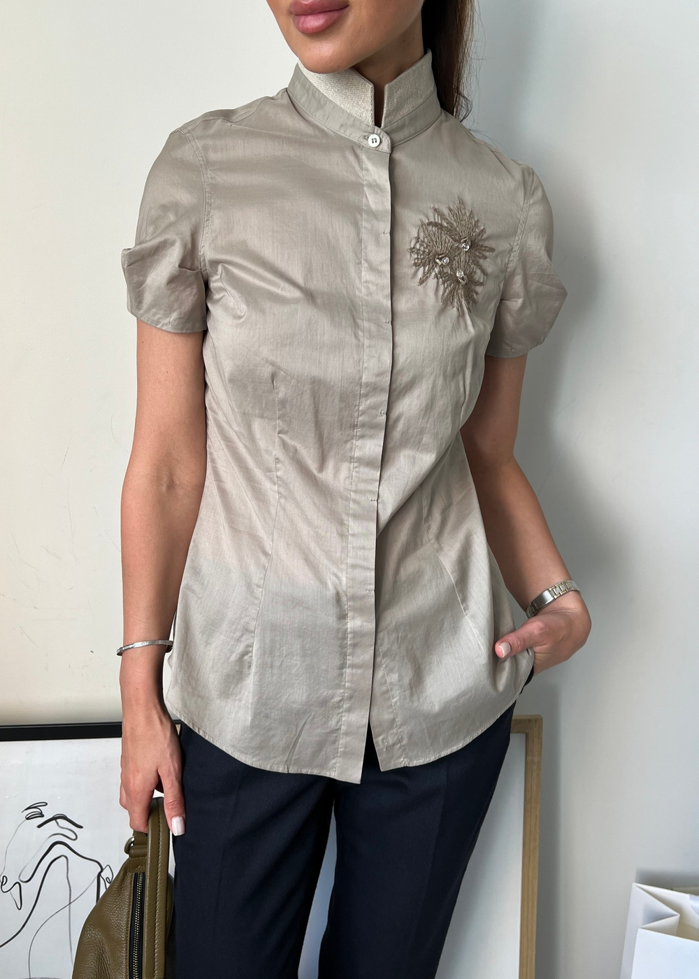 Хлопковая рубашка Brunello Cucinelli, S