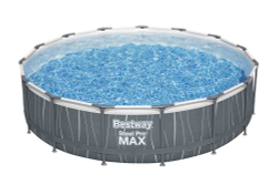 Каркасный бассейн Bestway 457х107 см со светодиодной подсветкой + фильтр-насос 3028 л/ч, лестница, пульт, тент (561GD BW)