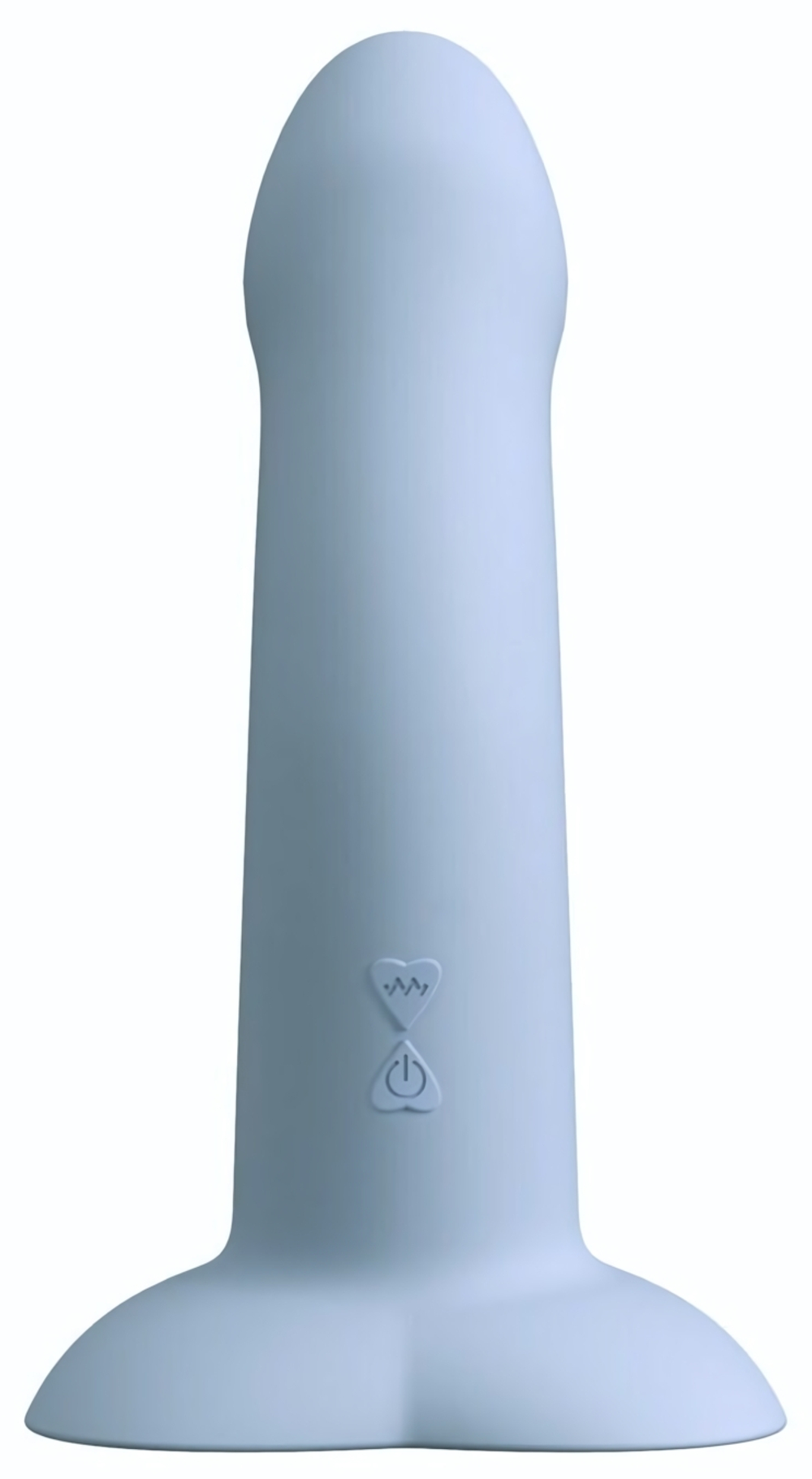 Голубой вибростимулятор на присоске Heart Guy - 17 см. (Цвет: голубой)