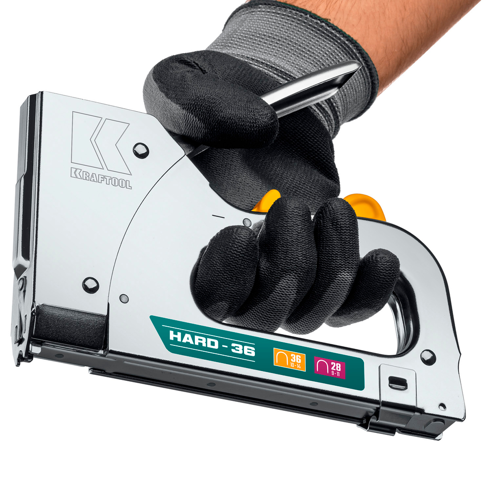 KRAFTOOL EXTREM 36, тип 36 (L) калибр 20GA (10 - 14 мм)/28, кабельный рессорный степлер (3186)