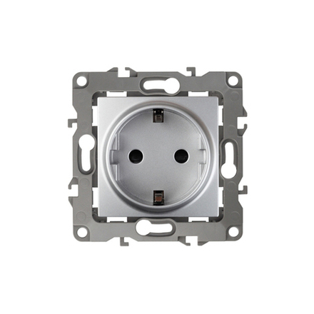 Розетка ЭРА Серия 12 12-2101-03 с заземлением 2P+E Schuko 16A-250В IP20 алюминий