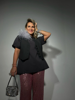 Брюки с пайетками розовые