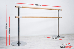 2-х уровневый мобильный (переносной) хореографический станок «Элегант» (нерж. сталь)