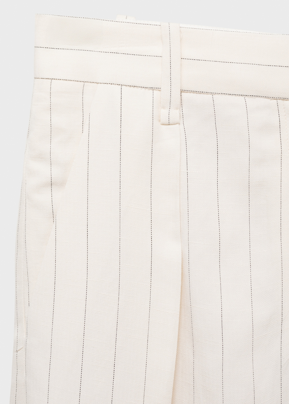 Бермуды из смесового льна в полоску