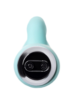 Вибратор с клиторальным стимулятором и язычком Milo мятный 20 см