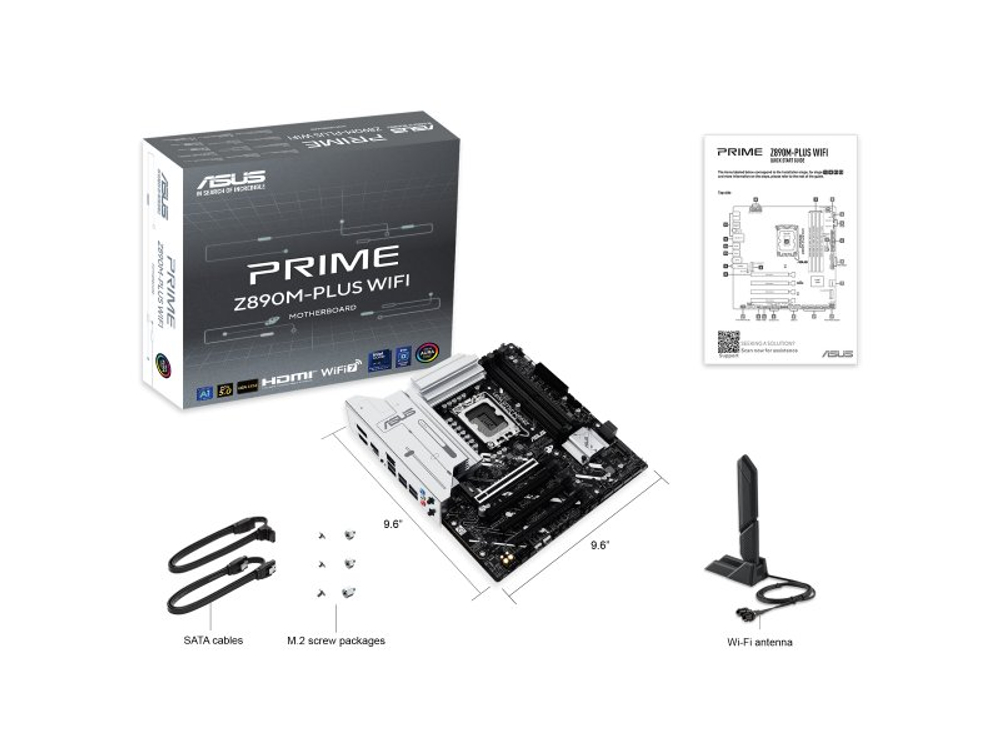 Материнская плата Asus Prime Z890m-plus Wifi, Socket LGA 1851, Intel Z890, mATX, RTL [90MB1J80-M0EAY0]