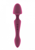 Розовый двусторонний вибратор Sasha - 22,5 см. (Цвет: розовый)