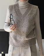 Жилет с v-образным вырезом (овсяный цвет)