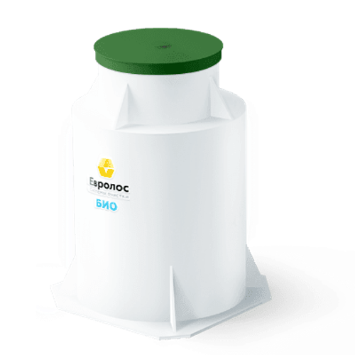 Станция биологической очистки Евролос Био 20 PR 8 300 л. вертикальная / 4000 л. в сутки / 20 чел. / принудительный сброс / насосная аэрация (230x230x270см;383кг;черный) - арт.556056