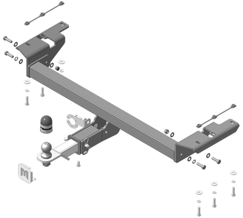 Фаркоп с эл-кой Smart для Changan CS85 с 2021 г. (оцинк. Шар) (паспорт и сертификат в комплекте) 97206-E.Motodor
