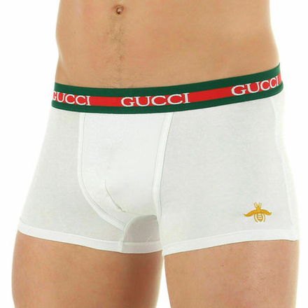 Мужские трусы хипсы белые Gucci Hip Boxer  GG