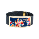 Браслет Fiore Luna на черном кожаном ремешке CB13599-10