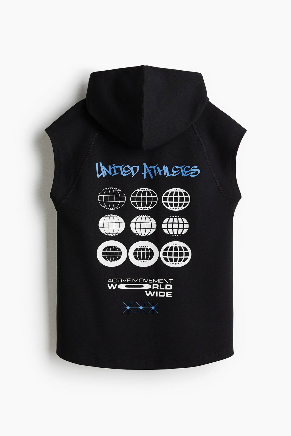 H&M Комплект из топа без рукавов и шорт с принтом, черный