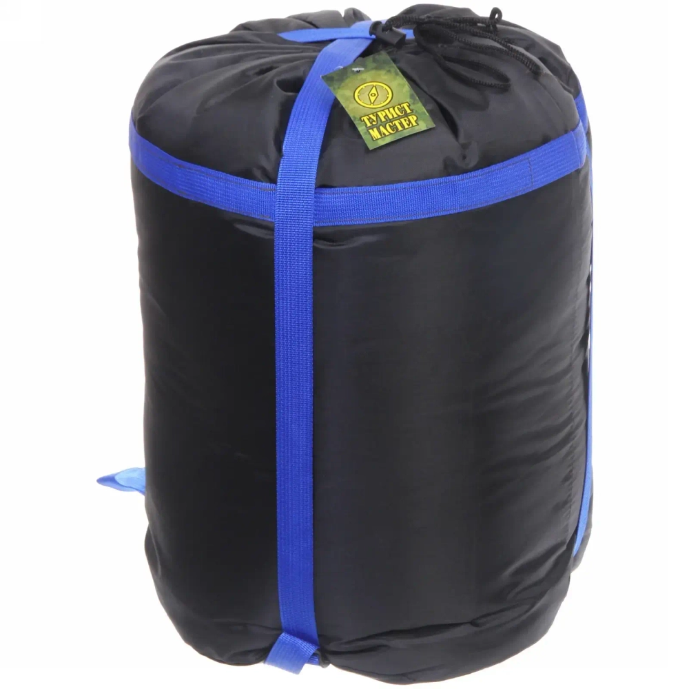 Спальник одеяло с капюшоном 220*85см 2000гр серо-синий +0С