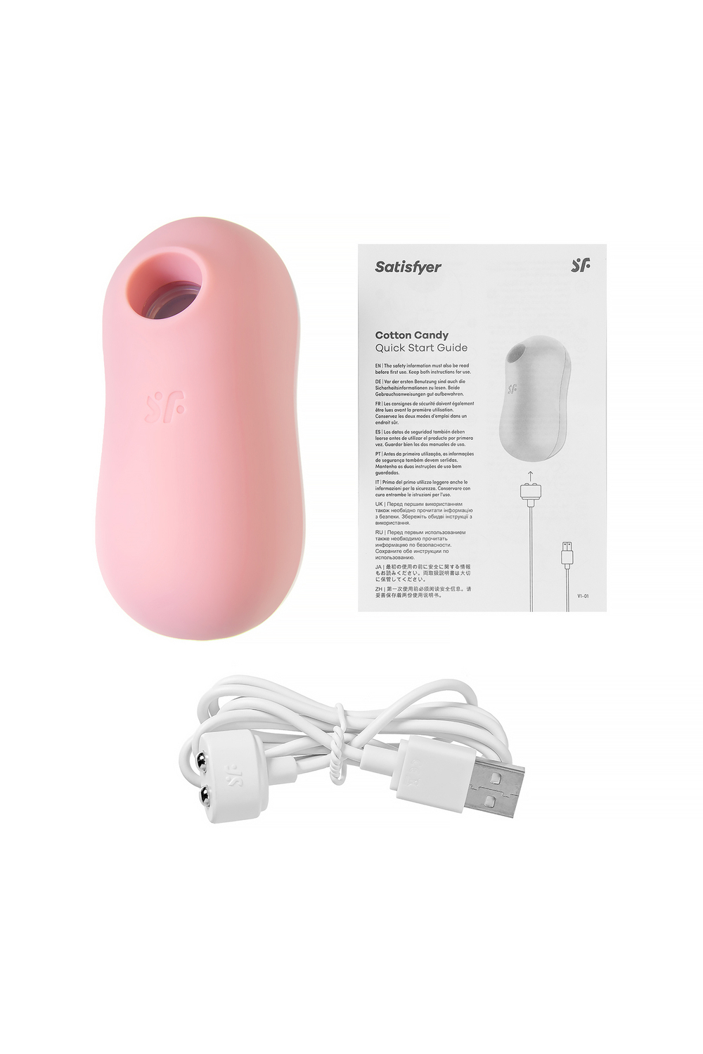 Вакуум-волновой бесконтактный стимулятор клитора Satisfyer Cotton Candy розовый