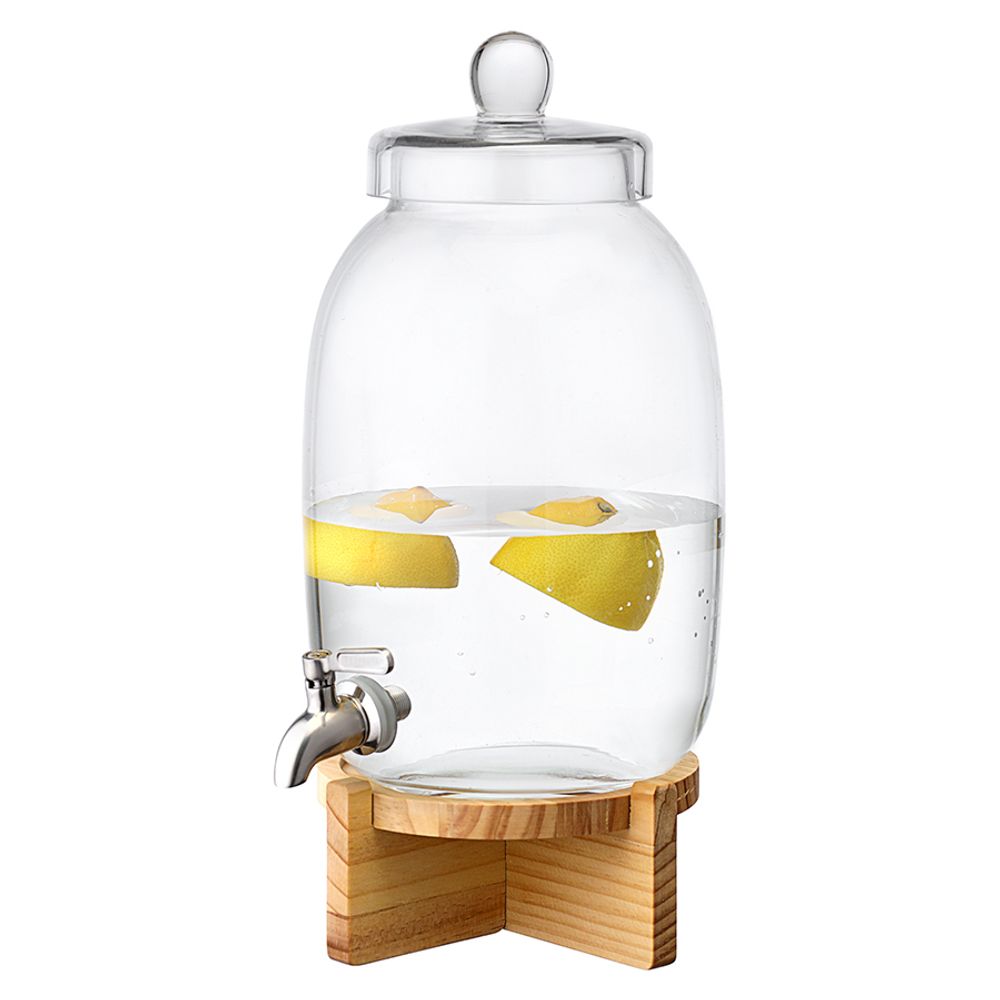 Диспенсер для напитков на деревянной подставке Flo, 5,4 л