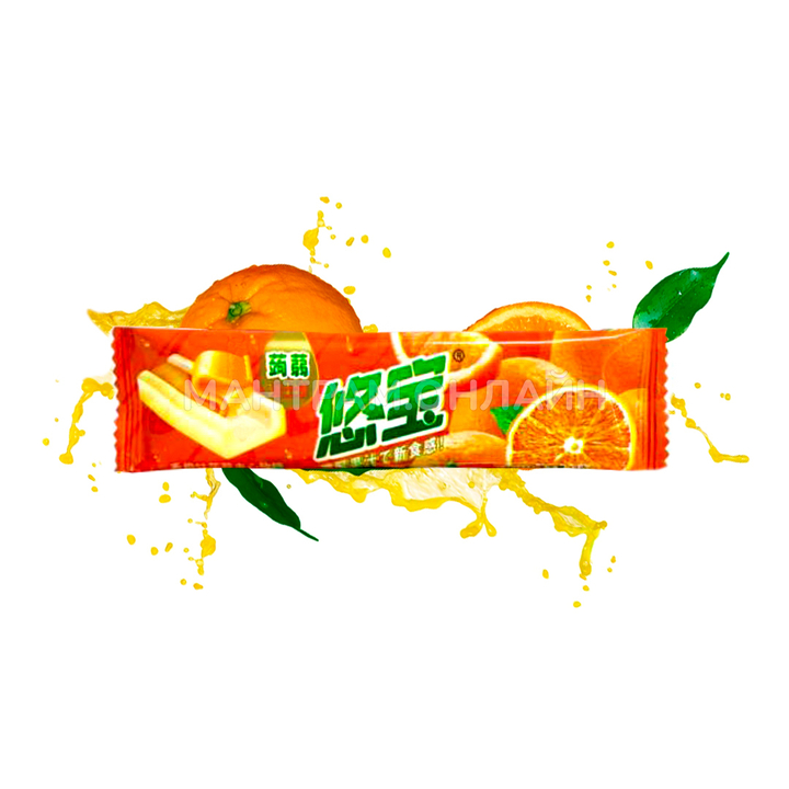 Жевательные конфеты с мармеладным центром со вкусом апельсина 14 г