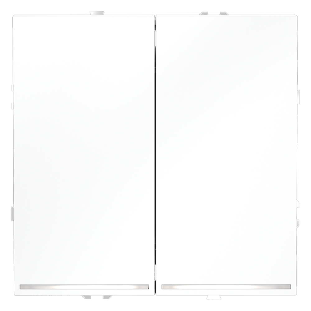 Проходной переключатель встраиваемый VOLTUM S70 двухклавишный с подсветкой 10А, (белый матовый)