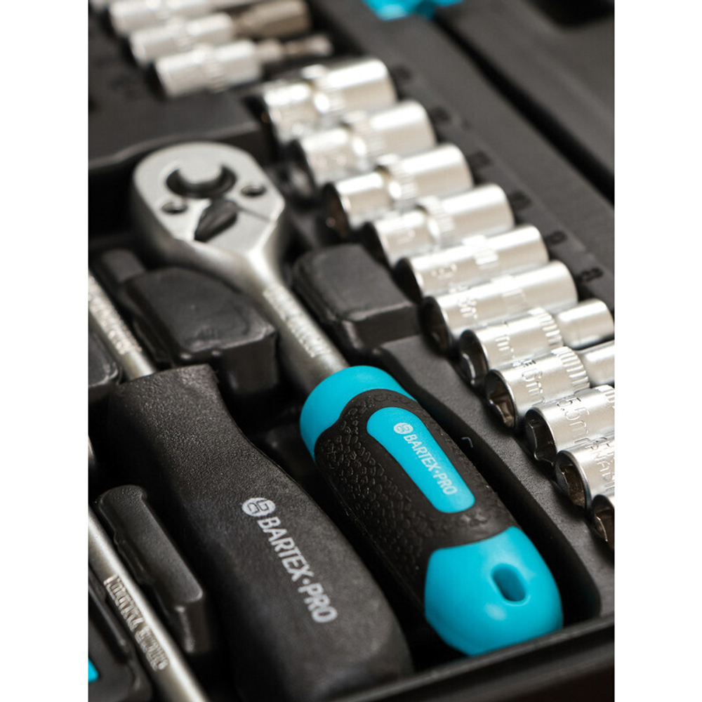 Набор слесарных инструментов Bartex, 1/4", 6-гранные, CrV сталь, кейс, 29 пр, шт