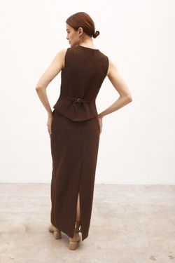 Юбка прямая шоколадная