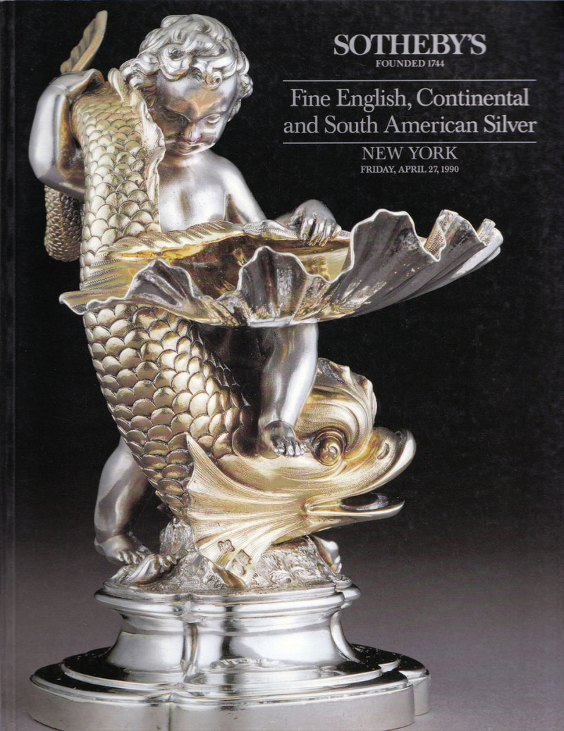 Каталог аукциона Sotheby's, Нью-Йорк, Английское, континентальное и южно-американское серебро от 27 апреля 1990 года