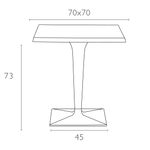 Стол пластиковый Siesta Contract Ice, 700х700х730, серебристый