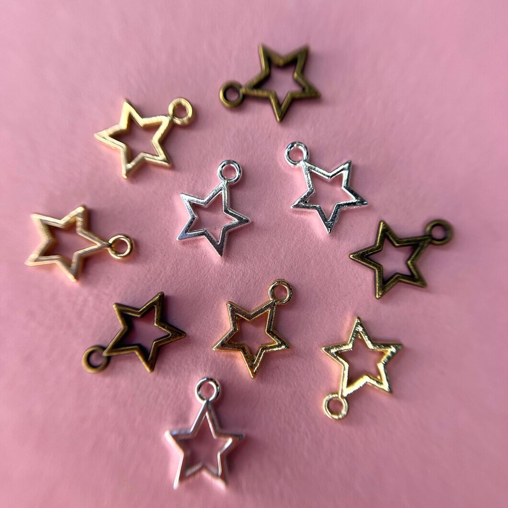 1861 Пирсинг для ногтей "Звёздочки" металл 10 шт