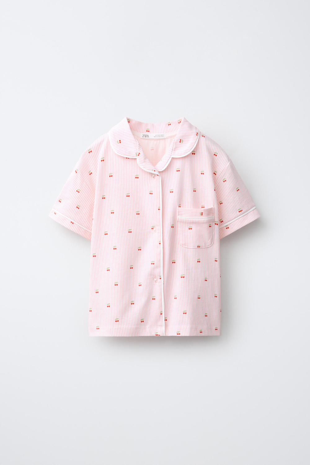 ZARA ПИЖАМА В ПОЛОСКУ И С ВИШНЯМИ, БЕЛЫЙ/КРАСНЫЙ
