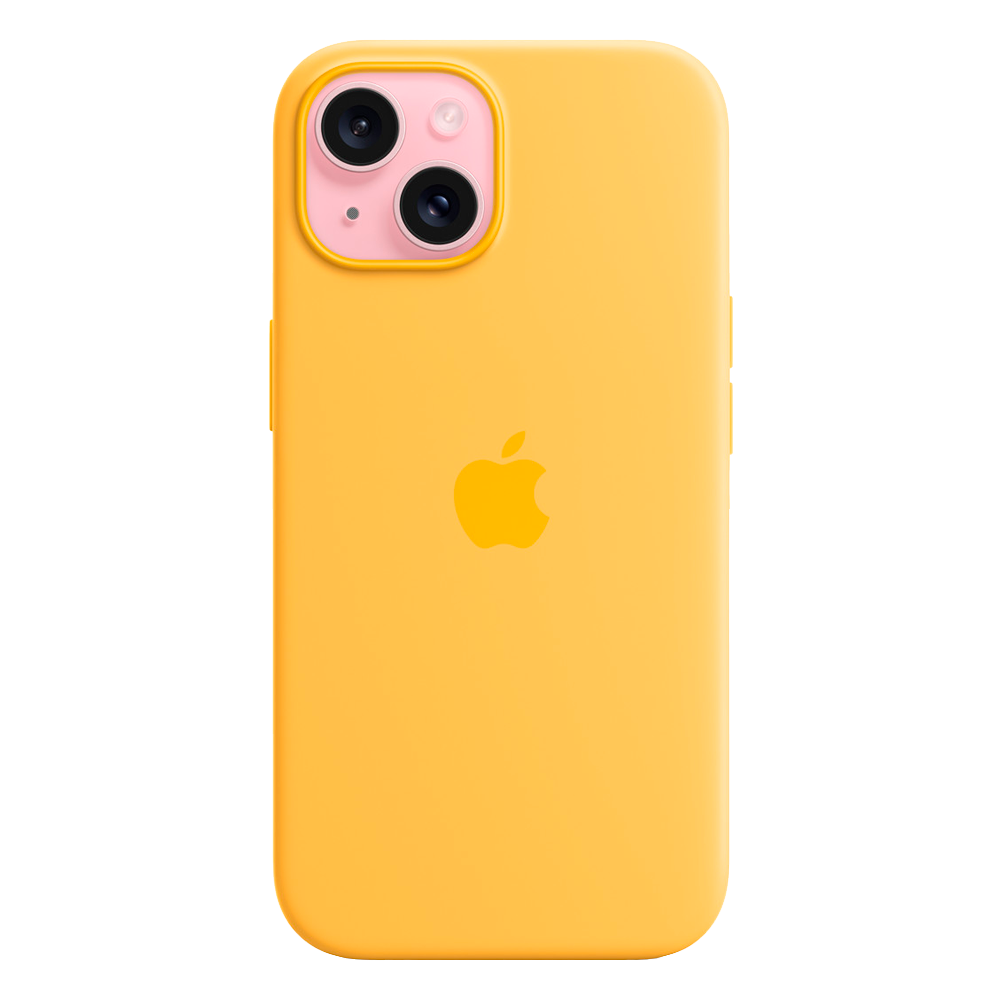 Силиконовый чехол с поддержкой MagSafe Apple Silicone Case для iPhone 15, Sunshine (Лучезарный желтый)