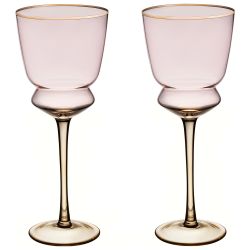 НАБОР БОКАЛОВ ДЛЯ ВИНА "TWIST & SHINE" PINK, 2 ШТ/380 МЛ