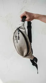 Сумка поясная MONQ Small Buddha Soft Touch бежевая