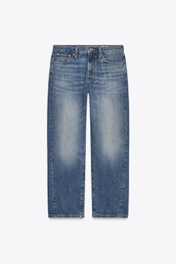 ZARA УКОРОЧЕННЫЕ ДЖИНСЫ Z 1975 СО СРЕДНЕЙ ПОСАДКОЙ, СИНИЙ